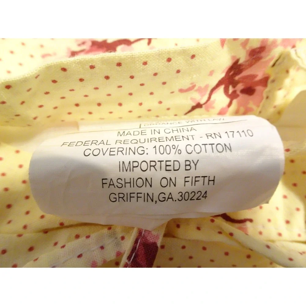 Fashion on Fifth Patchwork Quilted Pillow Shams Set of 2 Floral Yellow Cotton